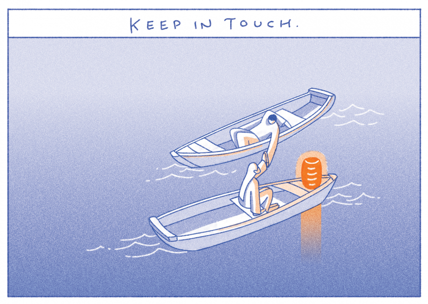 Keep in touch, Postcard
