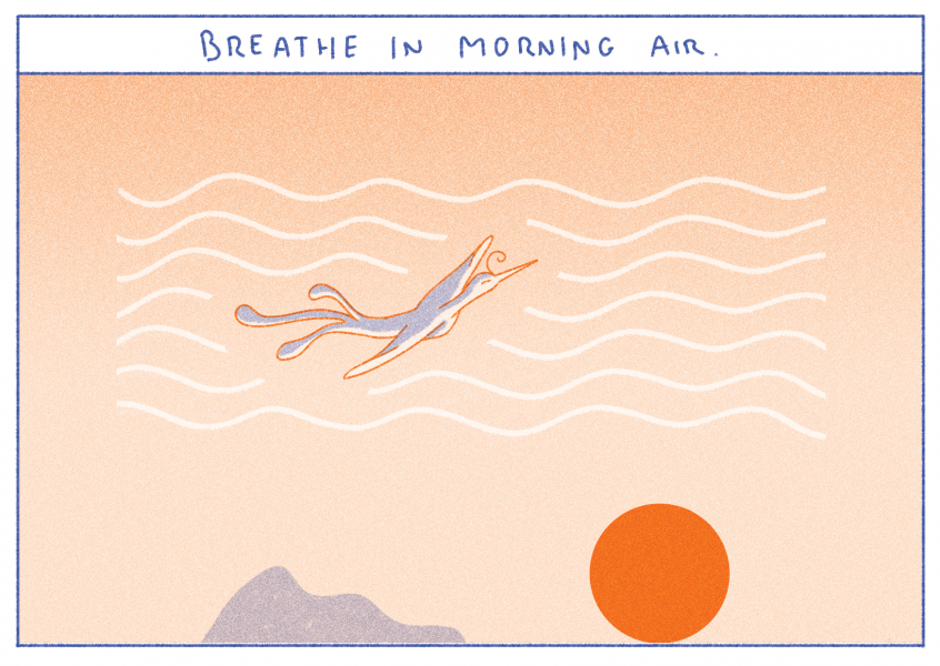 Breathe in morning air, Postcard