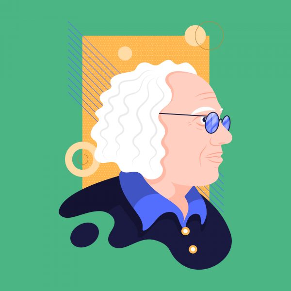 Look into future, Portrait illustration