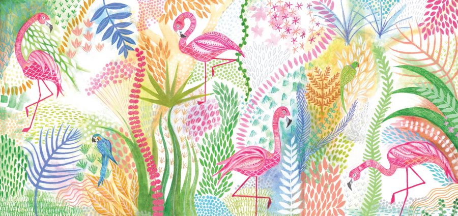 Flamingo End Papers