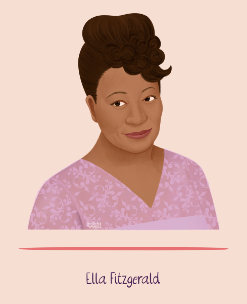 Ella Fitzgerald illustrated portrait by Mabel Sorrentino_Illustrated By Mabel