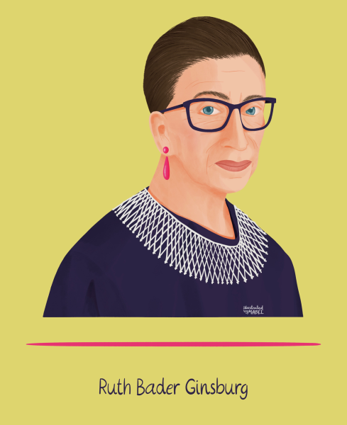 Ruth Bader Ginsburg illustrated portrait by Mabel Sorrentino_Illustrated By Mabel