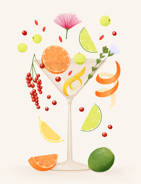 Spring Fruit Illustration by Freelance Illustrator Mabel Sorrentino_Illustrated By Mabel
