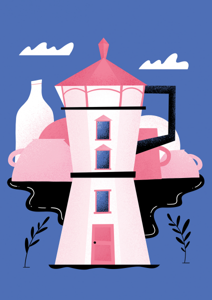 Moka pot lighthouse