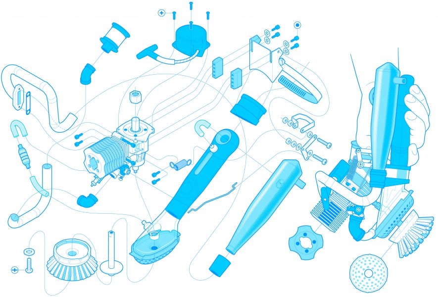 Brush, exploded view