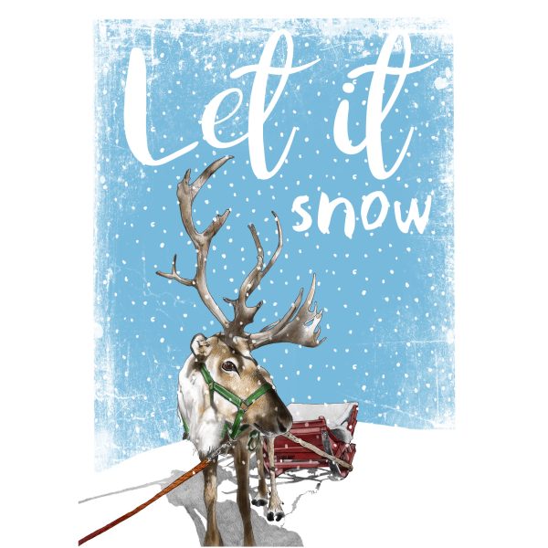 Let it snow Reindeer and Sled