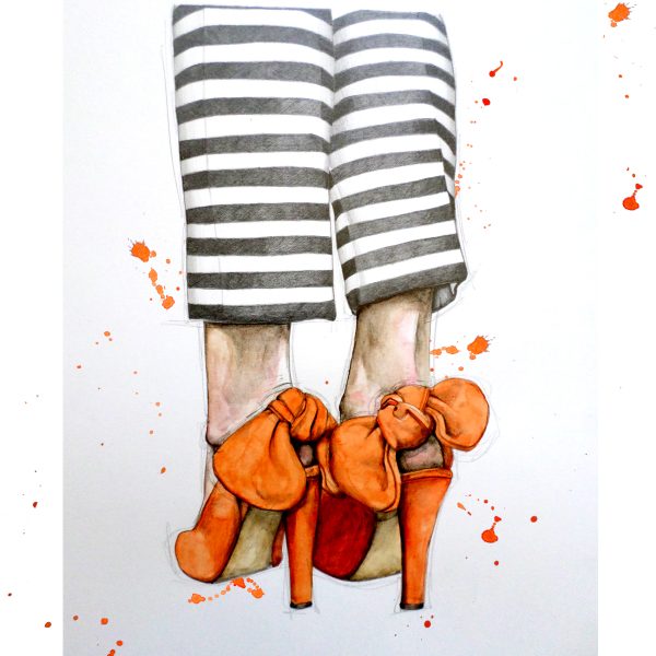 Orange Bow Shoes