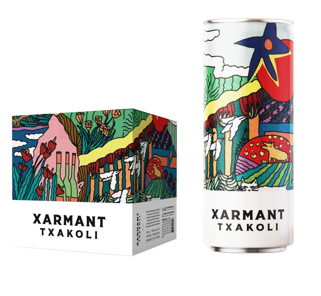 Packaging for Txakoli Xarmant (White Wine)