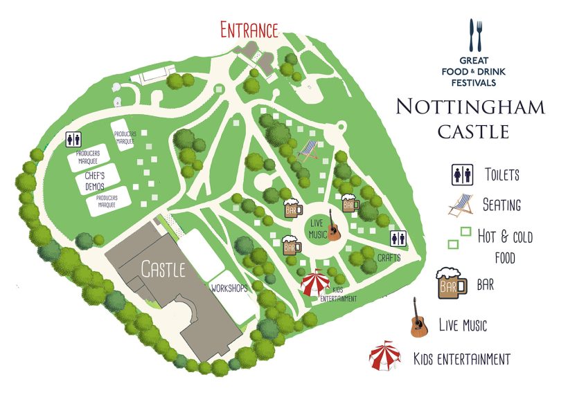 Nottingham Castle illusatrted map