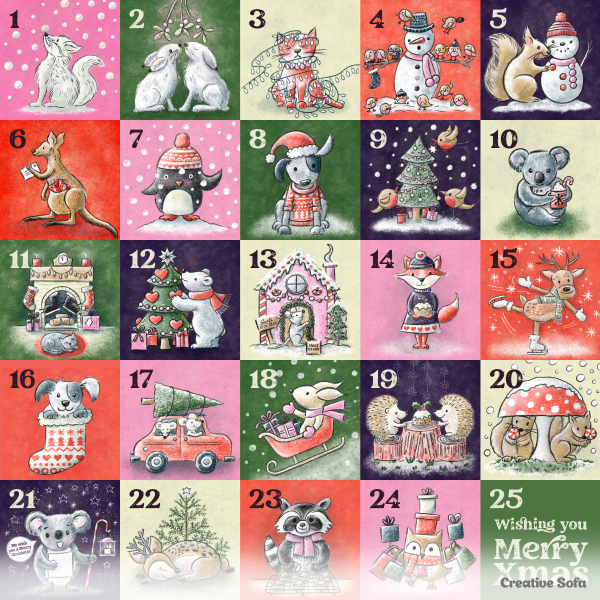 IIlustrated Christmas Animals Advent Calendar