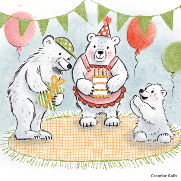 Polar Bears Celebration Picture Book Illustration