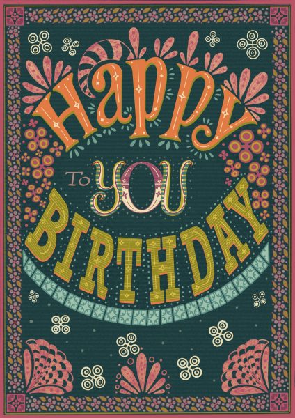 Hand Lettered by Amber Ravenscroft Happy Birthday Card