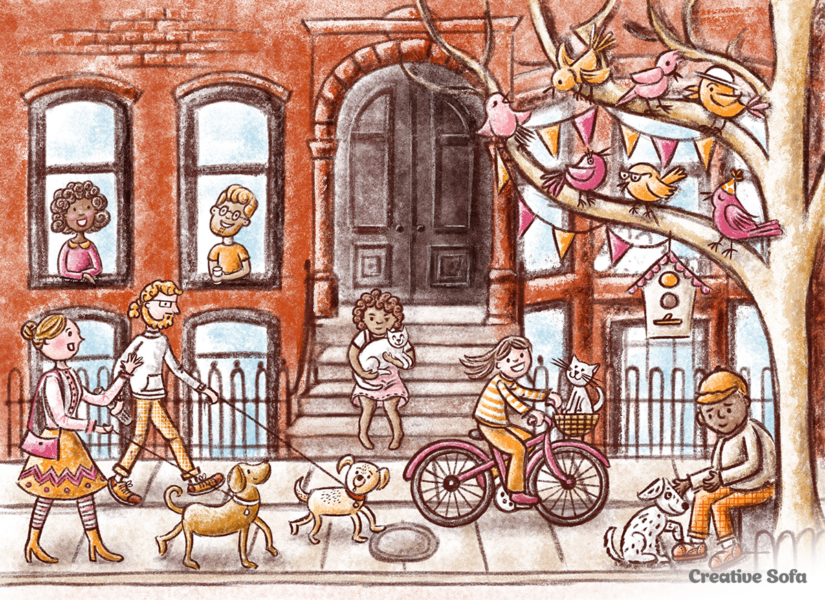Street scene illustration
