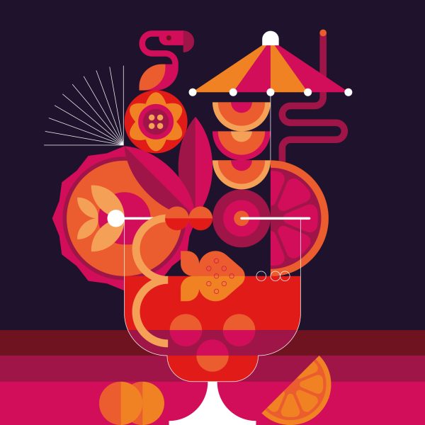Cocktail illustration vector minimal