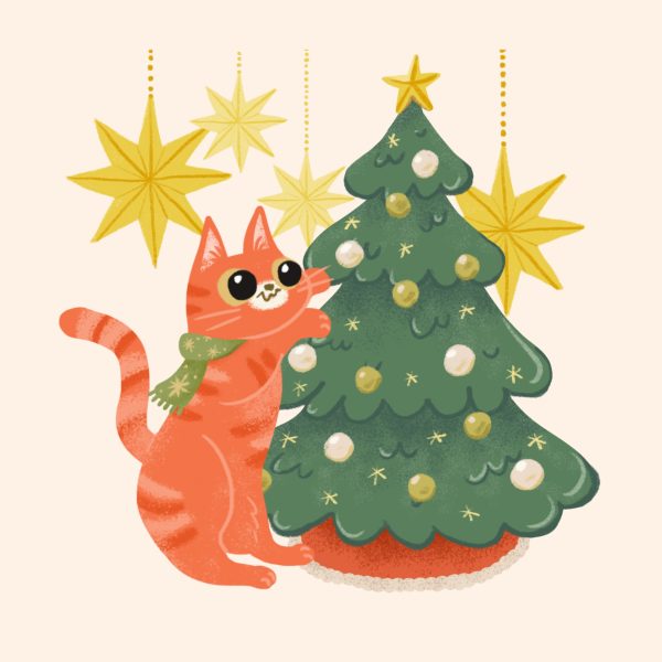 Cat Christmas Card Design 3