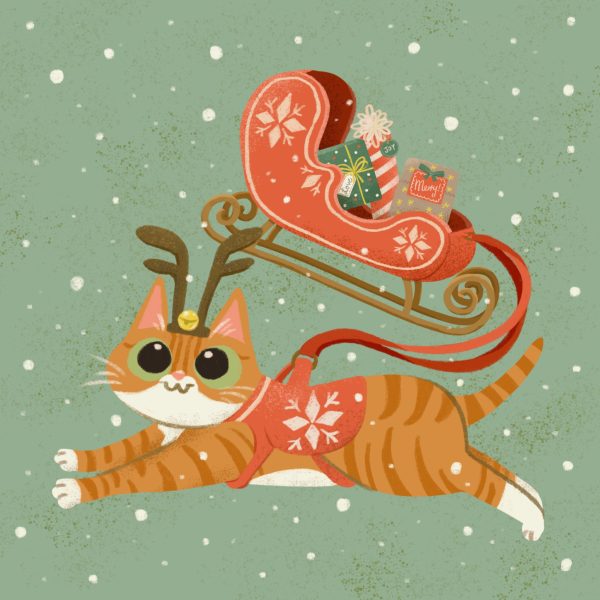 Cat Christmas Card Design 2