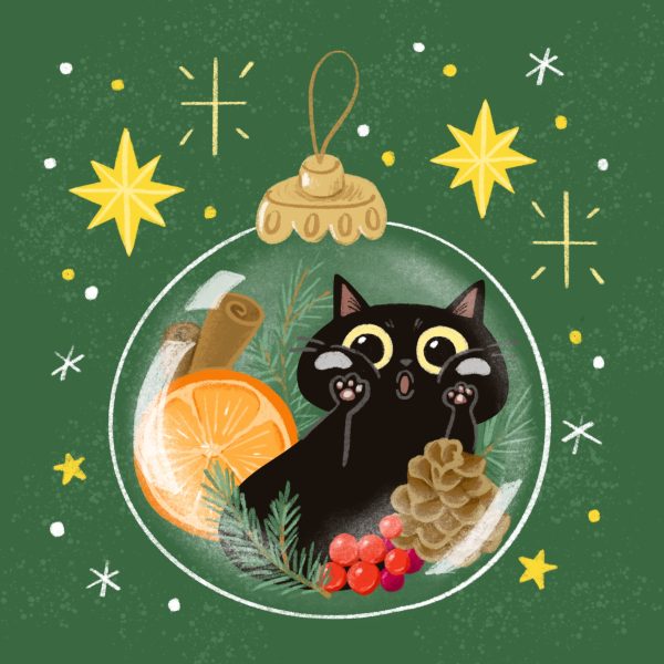 Cat Christmas Card Design 1