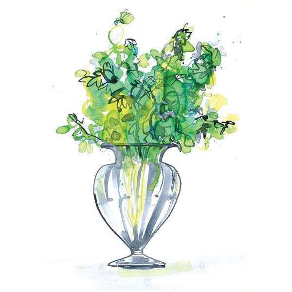 Vase Green Flowers