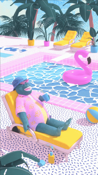 Dexter at the pool