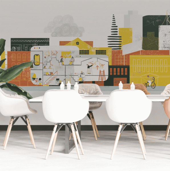 Murals for Upwork SF offices