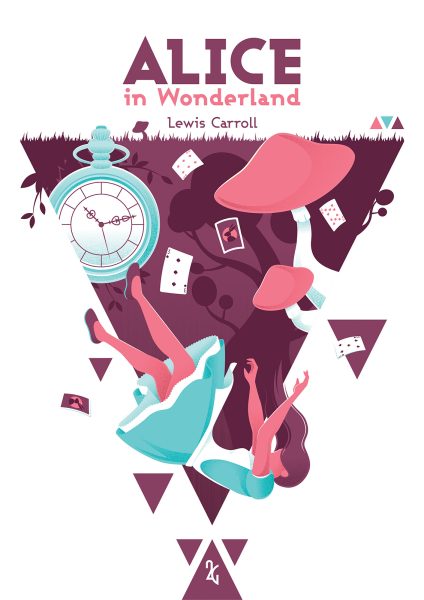 Alice in wonderland book cover illustration