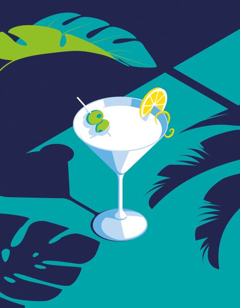 Martini cocktail food and beverage illustration
