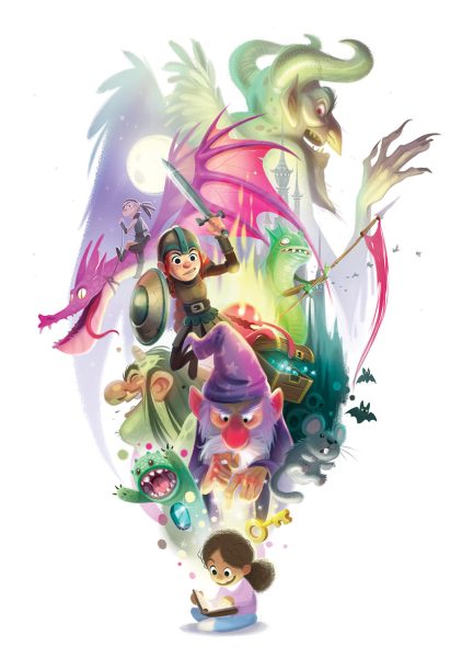 Mythical characters fantasy illustration