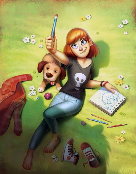 Character illustration book coverart