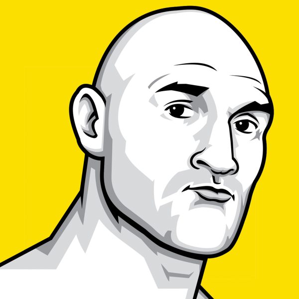 Tyson Fury boxer caricature illustration