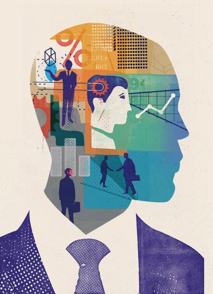 Male profile businessman illustration