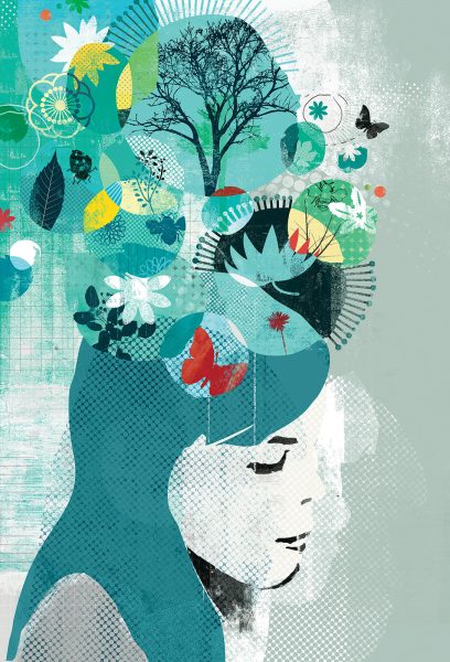 Mental health conceptual healthcare illustration