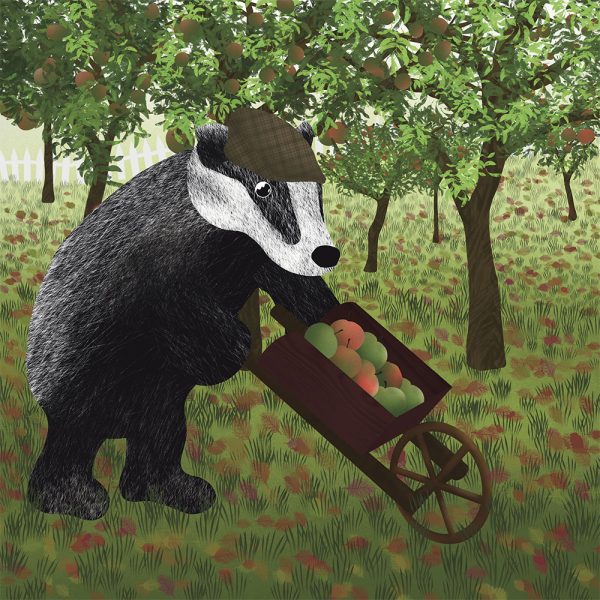Mr Badger and the apple orchard