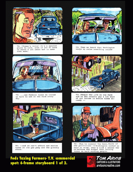 Tom Arvis Cartoons and Illustrations Storyboard Sample 1