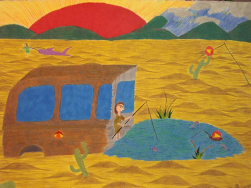 Bus and Lake