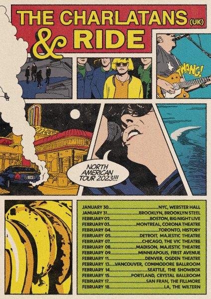 The Charlatans and RIDE North American Tour Poster
