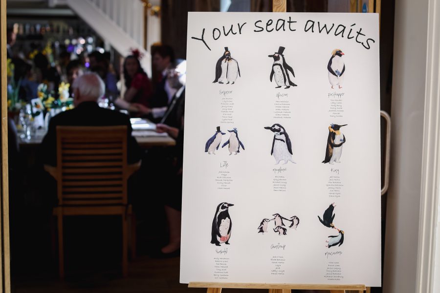 Wedding penguins seating plan