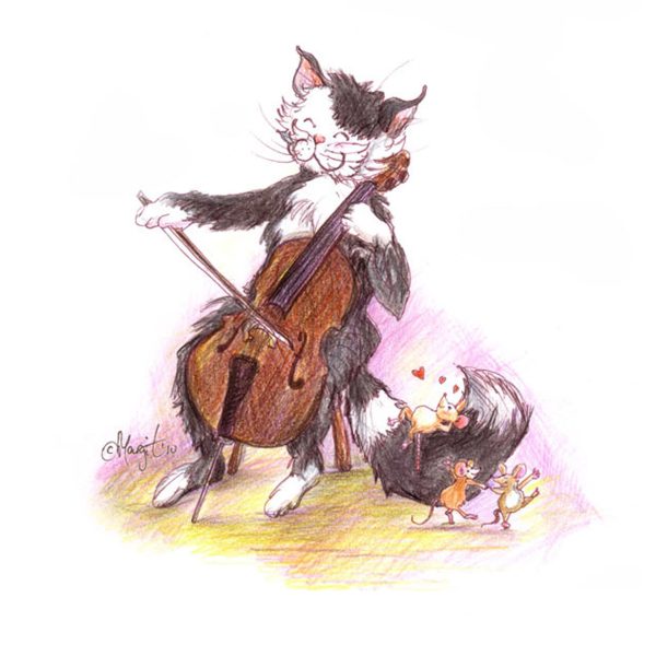 Cello Puss Children's book illustration