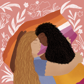 Lesbian visibility illustration
