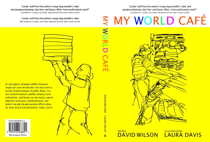 Cover illustrations for 'My World Cafe' by David Wilson