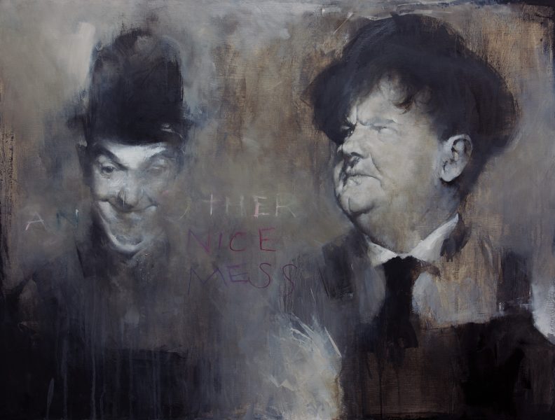 Laurel and Hardy oil painting