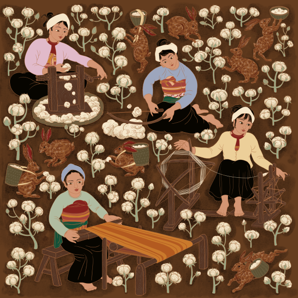 Cotton Field - Cultural Storytelling Illustration