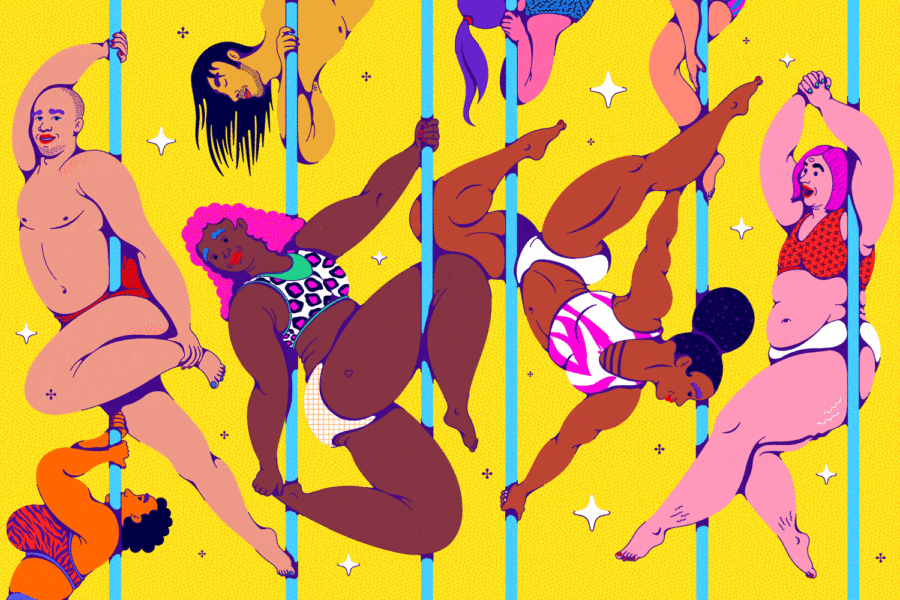 Pole-Dancers-LA-Times_Inma-Hortas_illustration_Los-Angeles-1500