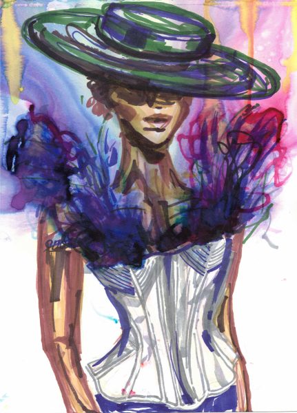 Schiaparelli Paris Fashion Show Detail Fashion Illustration by Anna Blachut