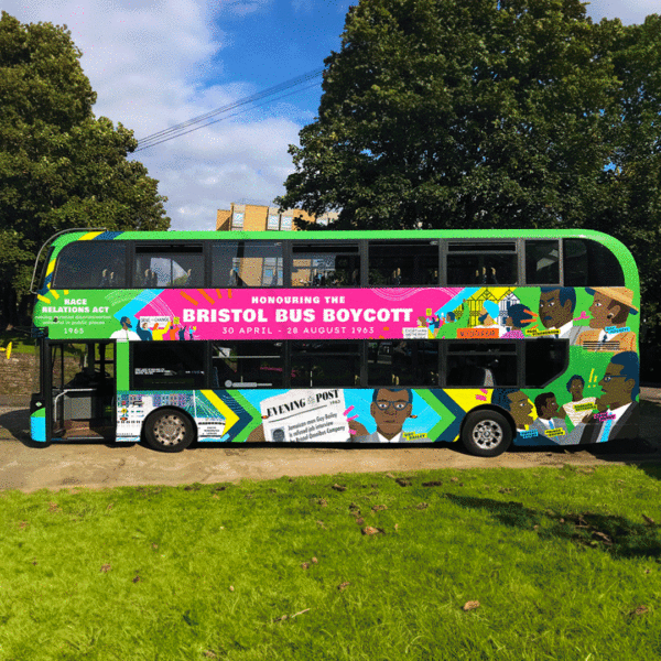 Bus Wrap for Bristol's First Bus in honour of the Bristol Bus Boycott 1963