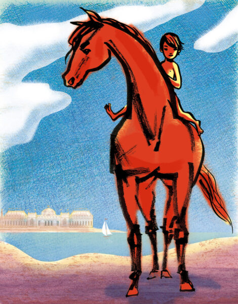 Boy on Red Horse