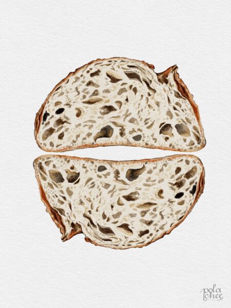 Surdough Bread, digital watercolor