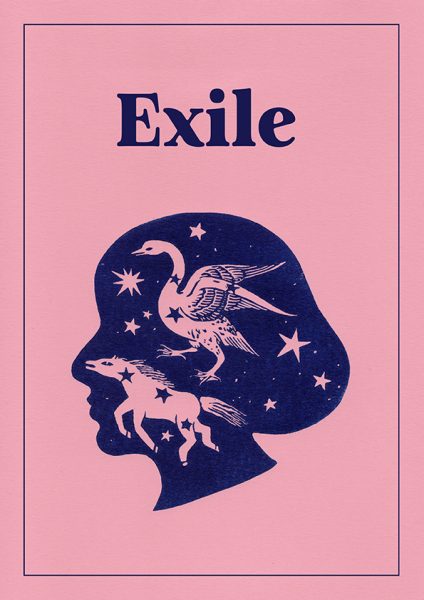 Nerea Gomez — 2023 — Personal artwork — Exile II — Lino print Cover 00 with text (72ppi)