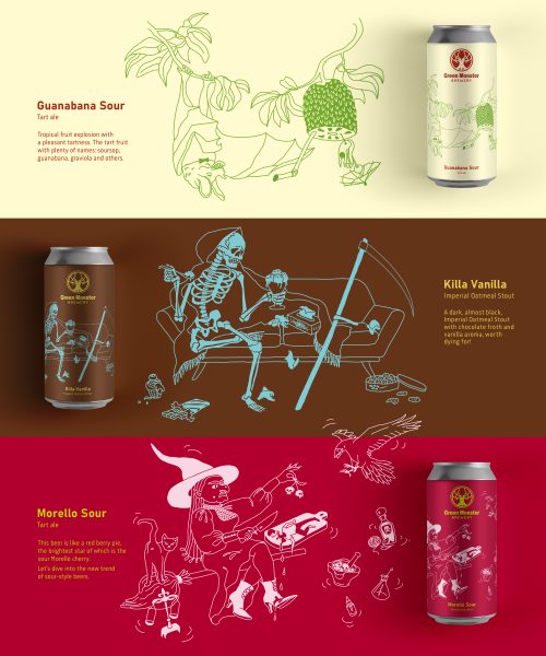 Monsters for Green Monster Brewery labels