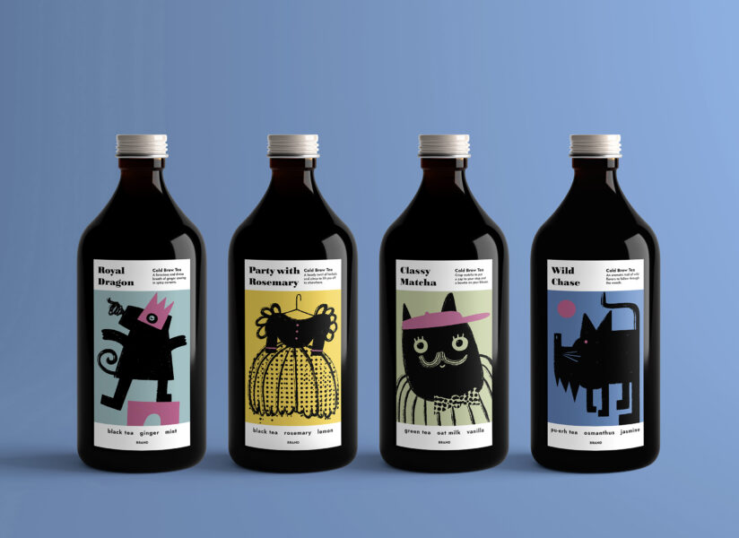 Cold Brew Tea Collection (packaging illustration and design)