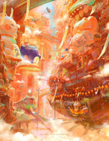 Decaying City - Maneki-neko Rules the World